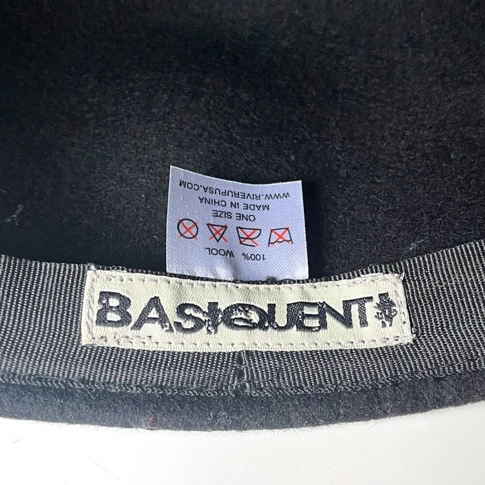 Vintage Basiquenti Black Felted Wool Equestrian Style Riding Cap Hat - Picture 7 of 7